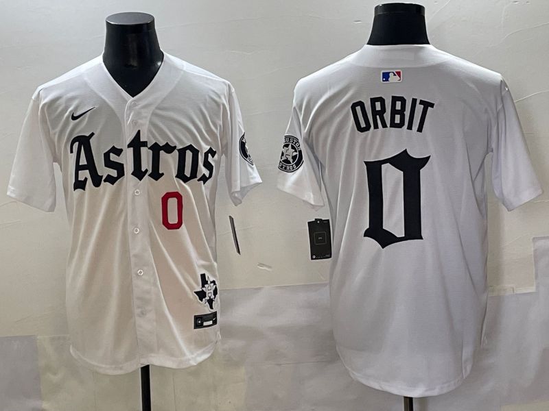 Men 2025 Houston Astros #0 Orbit White Five generations Joint Name Nike MLB Jersey style 1->houston astros->MLB Jersey